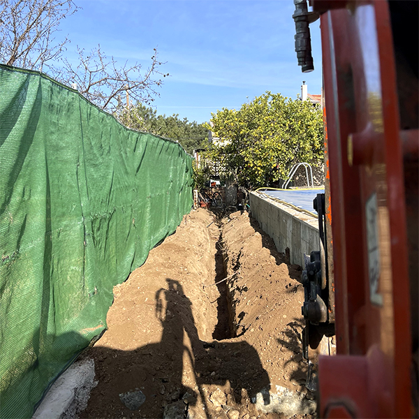 Realización de pozo en el campo.