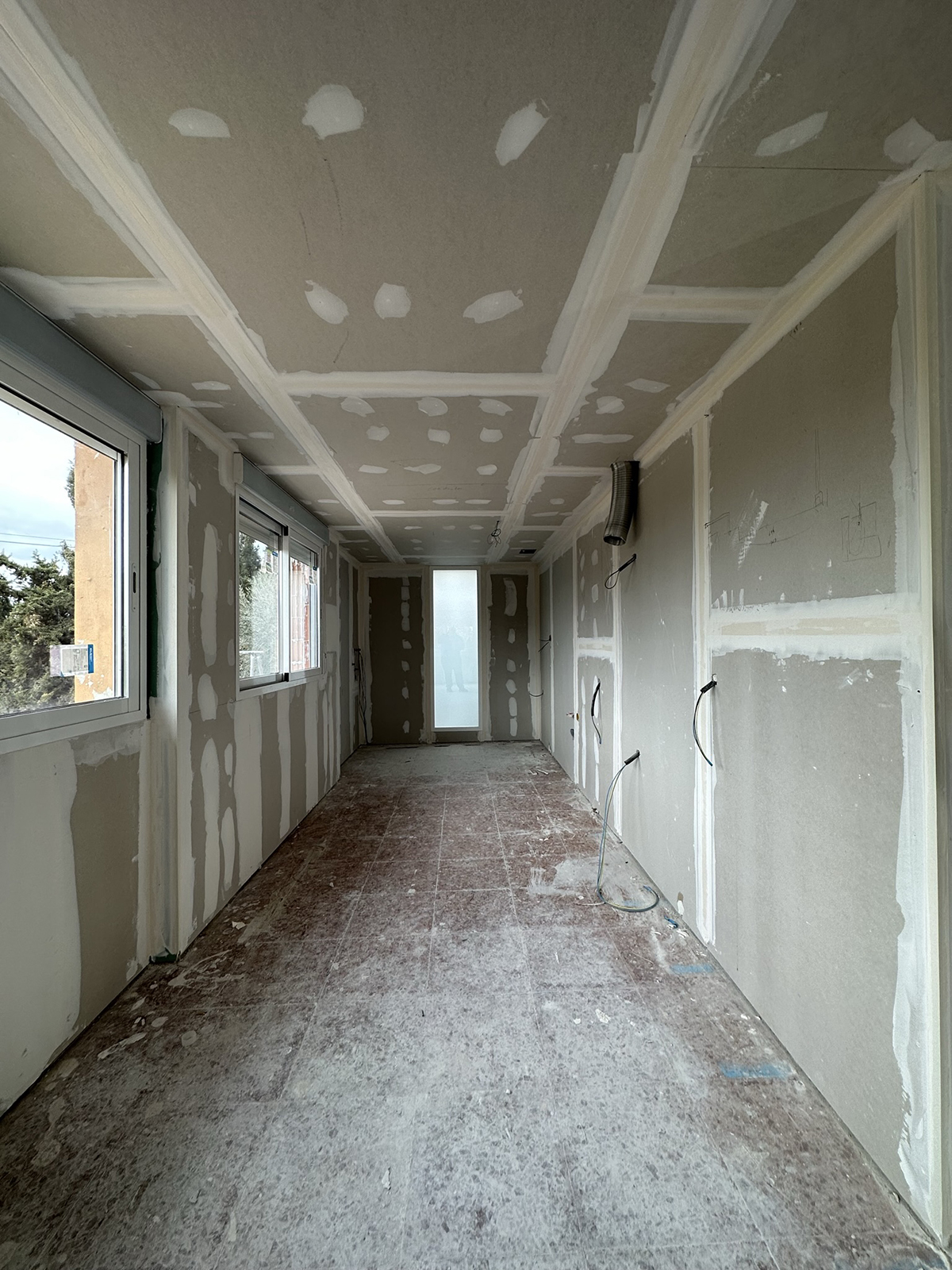 Aislamiento de habitaciones con pladur y fibra.